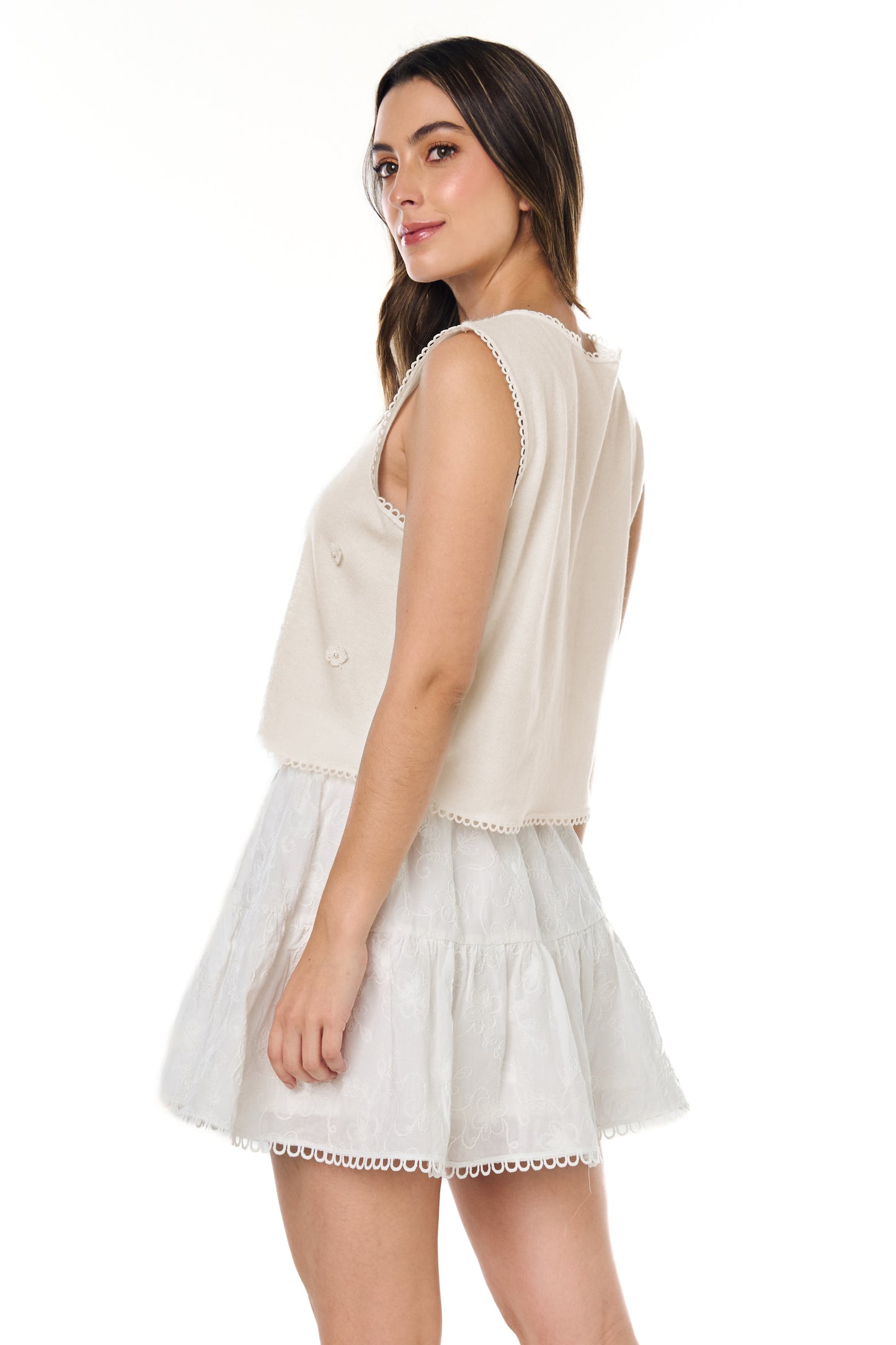 Falda Perla Blanca