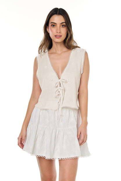 Falda Perla Blanca